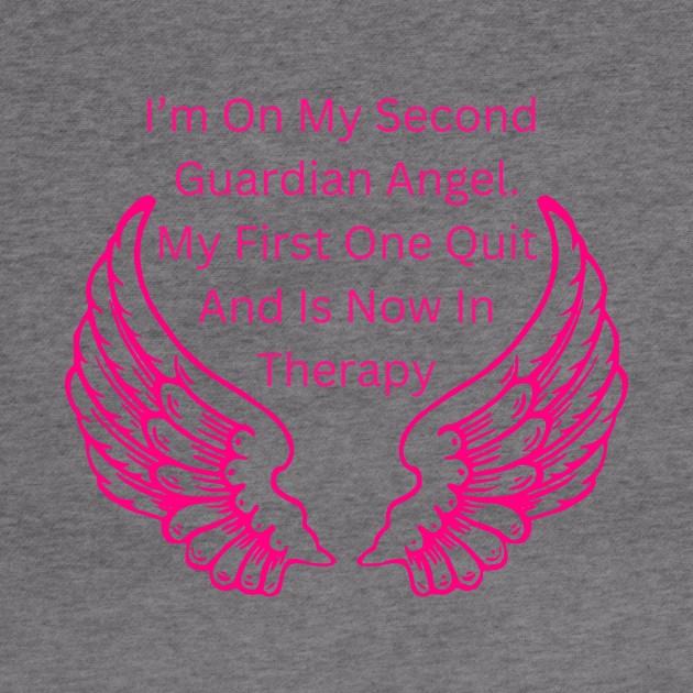 Guardian Angel Humor T-Shirt - "Second Angel on Duty" Funny Quote Tee, Sarcastic Casual Wear, Unique Gift for Friends by TeeGeek Boutique